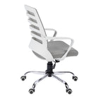 Monarch Specialties - 7225 Chaise De Bureau Multi-Position- Blanc/Meche Gris/-Le siège pivotant à 360 degrés et la base à 5 branches en métal chromé avec roulettes à capuchon offrent la mobilité, tandis qu'un mécanisme réglable en hauteur avec contrôle d'inclinaison / verrouillage permet d'optimiser la chaise pour la personne assise