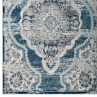 Modway - Entourage Médaillon vintage fleural vintage Malia Tapis de comédie 8 pi l x 10 pi L - Ivoire et bleu-Polypropylène 100% Frise