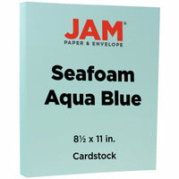 JAM Paper - Papier cart. mat 100 lb,  8 1/2 po l x 11 po H, bleu aqua, Paquet de 50-1