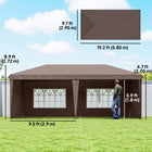 Outsunny - Tente auvent d'extérieur pliante 10 pi l x 20 pi L avec sac de transport - Café-Structure en acier solide et pieds réglables offrant un soutien stable là où c'est nécessaire