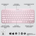 Logitech - MX Keys Mini Minimaliste Clavier Sans Fil Illuminé - USB-C - Rose-Dimensions: 0.8"H x 11.6"W x 5.2"D
