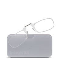 ThinOptics 2.5 Claire Lecteur avec Pod Blanc Universel - Claire-Le produit comprend les lunettes de lecture ThinOptics et l'étui universel avec un adhésif sans résidu à coller sur votre téléphone / étui ou toute autre surface dure et plate