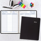 Staples - Agenda hebdomadaire/mensuel 2026 - 8 3/4 po H x 6 7/8 po l - noir - bilingue-Planification future d'un an, liste de vacances de trois ans et carte des fuseaux horaires des etats-Unis