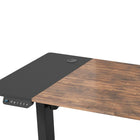 LjubLjana - Bureau assis-debout à hauteur réglable électrique de 53 po - Bois/Noir-Support solide de 186 lb - Avec un cadre en acier et un dessus en panneau de particules robuste, ce bureau peut supporter jusqu'à 186 lb avec une stabilité et une robustesse maximales, son apparence moderne et attrayante s'harmonise avec une variété d'environnements de maison et de bureau
