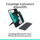 Logitech - Flip Folio pour iPad Pro 13 pouces, iPad Air 13 pouces-Durée de vie des piles de 2 ans : piles bouton remplaçables (4 piles CR2016 incluses avec le clavier Bluetooth)	