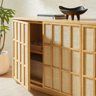 Modway - Aiko Buffet - 76 po - Chêne clair-Étagères ajustables