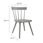 Modway - Sutter Fauteuil d’appoint de salle à manger - Gris clair-Détails de la broche