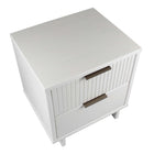Manhattan Comfort - Table de nuit moderne Granville 46 cm à 2 tiroirs - Blanc-Garantie limitée du fabricant de 30 jours