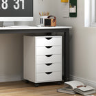 HOMCOM - Classeur avec 5 roulettes et organisateur de rangement - blanc-Permet de ranger des dossiers ou de petits accessoires de bureau 
