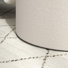 HOMCOM - Table basse ronde avec plateau, rangement et revêtement - blanc crème-6 patins antidérapants protègent votre sol des rayures 