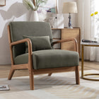 Ebello - Hertford Fauteuil d’appoint 26 po bois massif milieu de siècle avec coussin extra, vert-Dimensions: 29 po H × 26 po L × 32 po P