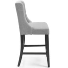 Modway - Baronet Bouton à touffe Tissu rembourré Tabouret de comptoir - Gris clair-Soutien de ressort sinueux