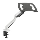 ShoppingAll - Support pour ordinateur portable entièrement réglable avec ressort à gaz, blanc-L'écran peut pivoter librement sur 180°, s'incliner sur 145° (45° sur le plateau de l'ordinateur portable) et pivoter sur 365°. Le bras peut s'étendre jusqu'à 16,5" pour un réglage flexible.