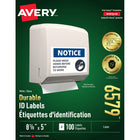 Avery - Étiquettes d'identification durables blanches, laser, 8-1/8" x 5", 100/pqt-Concevez, personnalisez et imprimez vos propres étiquettes avec le logiciel facile à utiliser et gratuit Création et impression en ligne