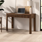 Hudson&Canal - Bureau rectangulaire cannelé Mendoza - 48 po l - Noyer satiné-Finition satinée aspect bois noyer
