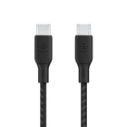 Belkin - Câble Tressé Usb-c 2.0 100 W 3 M, Noir-VITESSES DE CHARGE OPTIMALES : Notre câble de recharge BoostCharge USB 2.0 prend en charge le chargement rapide jusqu'à 100 W pour les ordinateurs portables, tablettes et téléphones intelligents. Rechargez rapidement un iPhone série 15, ainsi qu'un MacBook Pro 14", iPad Air 5, Samsung S23, et plus encore à leurs vitesses optimales !