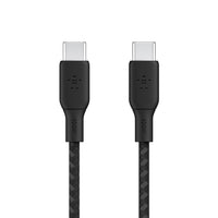 Belkin - Câble Tressé Usb-c 2.0 100 W 3 M, Noir-VITESSES DE CHARGE OPTIMALES : Notre câble de recharge BoostCharge USB 2.0 prend en charge le chargement rapide jusqu'à 100 W pour les ordinateurs portables, tablettes et téléphones intelligents. Rechargez rapidement un iPhone série 15, ainsi qu'un MacBook Pro 14", iPad Air 5, Samsung S23, et plus encore à leurs vitesses optimales !