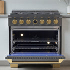 Kucht - 36 po Série KXD Cuisinière double énergie Propane - Gemstone-Allumage électronique avec rallumage automatique pour réduire les risques de fuite de gaz