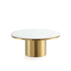 Manhattan Comfort - Ensemble de 2 tables basses et d’appoint Glenn moderne et glamour - Or-31,49 po L x 31,49 po l x 15,94 po H