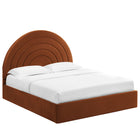 Modway - Solana Arqué Performance Velvet Lit plateforme Queen, Rouille-Assemblée requise