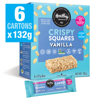 Healthy Crunch - Carrés croustillants à la vanille- 22 gr - Paquet de 36-Sans gluten