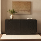 Manhattan Comfort - Ardea 60" Buffet contemporain à 4 portes - Noir-Mécanisme de porte à fermeture par pression pour un aspect épuré et sans poignée