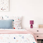 Simple Designs - Petite Round Table Lamp - Mauve With Matching Shade-D'autres finitions métalliques sont disponibles.  Si cette finition ne correspond pas à votre espace, n'hésitez pas à consulter les autres options !