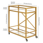 Hudson&Canal - Chariot de bar Wilson 30" de largeur - Laiton-8
