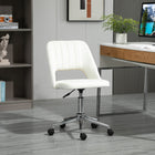 Vinsetto - Chaise de bureau pivotante sans accoudoirs - blanc crème-Forme coquille avec surpiqûres pour un look décontracté et élégant