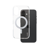 PanzerGlass - CARE avec Kickstand & MagSafe iPhone 16 - Bague argent-Support en aluminium recyclé polyvalent conçu pour être pratique