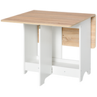 HOMCOM - Table à manger pliante à abattant avec étagère de rangement pour 4-6 personnes - chêne-Le design peu encombrant est parfait pour les petits espaces de vie