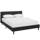 Modway - Linnea Imitation cuir Lit plein, Noir-Base en contreplaqué rembourré en simili cuir