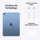 Apple - iPad 10eme generation, 10,9 po ecran Liquid Retina, Wi-Fi 6 + Cellular, puce A14 Bionic, 64 Go, iPadOS 16, Bleu-Prise en charge de l'Apple Pencil (1re generation) et du Magic Keyboard Folio