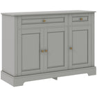HOMCOM - Buffet 45,3 po L - gris-Grand espace de rangement avec trois armoires et deux tiroirs pour contenir les fournitures quotidiennes 