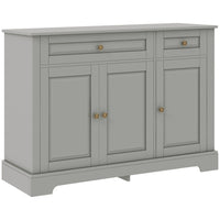 HOMCOM - Buffet 45,3 po L - gris-Grand espace de rangement avec trois armoires et deux tiroirs pour contenir les fournitures quotidiennes 
