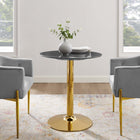 Modway - Verne 28 po Marbre artificiel Table à manger, Or Noir-Table en marbre artificiel