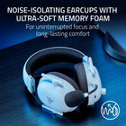 Razer - Blackshark V2 PRO PlayStation Casque esport sans fill pour Playstation 5 - Blanc-70 heures d’autonomie de la batterie avec chargement par type c: Utilisation pendant plusieurs jours avec une seule charge