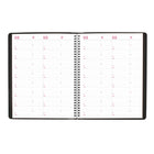 Brownline - 2026 Agenda mensuel Essential 14 mois - 11 po x 8-1/2 po - Noir - Anglais-Calendrier du mois passé, courrant et des 4 mois suivants sur chaque page double 