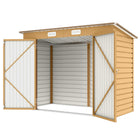 Outsunny - Abri de jardin extérieur 8 pi x 4 pi, avec 2 aérations, pour jardin, jaune-Sept colonnes de support avec poutres transversales et kit de fondation pour une stabilité renforcée
