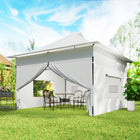 Outsunny - Tente auvent pliante 12 pi l x 12 pi L - Abri instantané 420D UPF50+ - Argent-Tissu Oxford 420D résistant au feu UPF50+ avec double revêtement argenté et PU pour une protection contre le soleil et la pluie légère