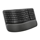 Logitech - Wave Keys Clavier ergonomique sans fil, repose-poignets rembourré - Graphite-Une vague de confort: augmentez votre confort avec le clavier Wave Keys: le clavier ergonomique sans fil conçu pour vous permettre de travailler plus facilement