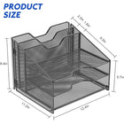 ShoppingAll - Organisateur de bureau avec plateau à papier à 3 niveaux et 2 sections verticales-3 plateaux horizontaux + 2 sections verticales rangez papiers, lettres et livrets dans les plateaux tout en gardant dossiers et cahiers debout et faciles d’accès