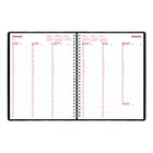 Brownline - 2026 Agenda hebdomadaire Essential - 11 po x 8-1/2 po - Noir - Anglais-Reliure spirale double avec couverture souple aspect lézard