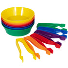Bols de tri et pinces edxeducation - Lot de 12 - 18 mois et plus - 6 couleurs -EXERCICE DE LA MOTRICITÉ FINE - L'utilisation de pinces géantes avec des activités de tri renforce la prise en main des enfants et développe la motricité fine. Idéal pour les ergothérapeutes !
