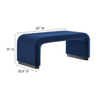 Modway - Koda Performance Velvet Ottoman de la cascade - Noir Bleu Nuit-Conception des cascades