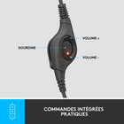 Casque d’écoute USB H390 de Logitech-Commande de volume et de sourdine sur le fil