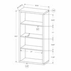 Monarch Specialties - 7405 48 po H Etagere - Faux Bois Gris/Tablettes Ajustable-Assemblage requis: des instructions illustrées et tout le matériel sont fournis pour plus de commodité (des outils supplémentaires peuvent être nécessaires)