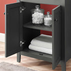 Modway - Nantucket 24" Vanette de salle de bain - Gris Noir-Trous de robinet centraux 8"