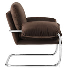 Modway - Ansel Performance Velvet Chaise d’accent - Marron chocolat-Coussin surchargé