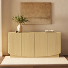Manhattan Comfort - Ardea 60" Buffet contemporain à 4 portes - Chêne naturel-Mécanisme de porte à poussée pour une apparence élégante et sans poignée
